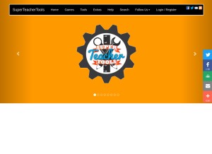 How superteachertools.us looks like on a tablet such as an iPad.