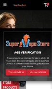 How supervapestore.com looks like on a mobile device such as an iPhone.