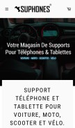 How suphones.fr looks like on a mobile device such as an iPhone.