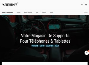 How suphones.fr looks like on a tablet such as an iPad.