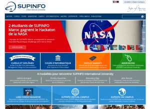 How supinfo.com looks like on a tablet such as an iPad.
