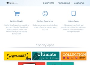 How suppleapps.com looks like on a tablet such as an iPad.