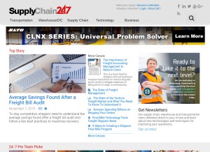 How supplychain247.com looks like on a tablet such as an iPad.