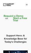 How supporthero.io looks like on a mobile device such as an iPhone.