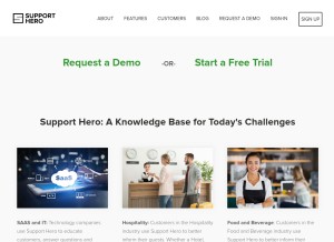 How supporthero.io looks like on a tablet such as an iPad.