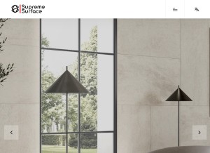 How supremesurface.org looks like on a tablet such as an iPad.