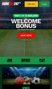 How surebet247.com looks like on a mobile device such as an iPhone.