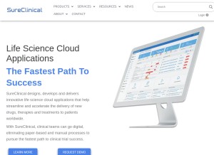 How sureclinical.com looks like on a tablet such as an iPad.