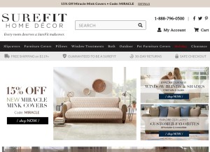 How surefit.com looks like on a tablet such as an iPad.