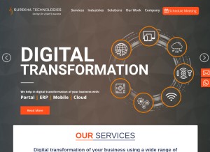 How surekhatech.com looks like on a tablet such as an iPad.