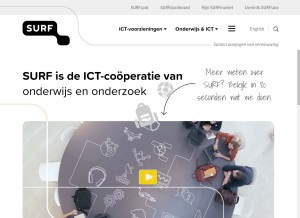 How surf.nl looks like on a tablet such as an iPad.