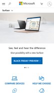 How surface.com looks like on a mobile device such as an iPhone.