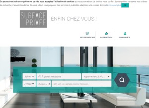 How surfaceprivee.com looks like on a tablet such as an iPad.