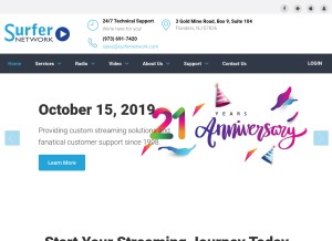 How surfernetwork.com looks like on a tablet such as an iPad.