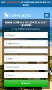 How surfholidays.com looks like on a mobile device such as an iPhone.