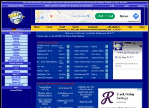 How surfmusic.de looks like on a tablet such as an iPad.
