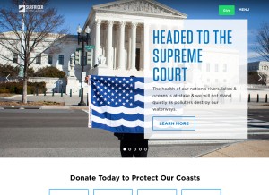 How surfrider.org looks like on a tablet such as an iPad.