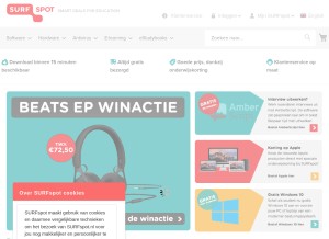 How surfspot.nl looks like on a tablet such as an iPad.