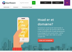 How surftown.dk looks like on a tablet such as an iPad.