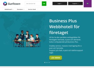 How surftown.se looks like on a tablet such as an iPad.