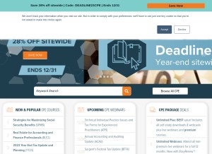 How surgentcpe.com looks like on a tablet such as an iPad.