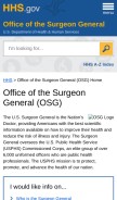 How surgeongeneral.gov looks like on a mobile device such as an iPhone.