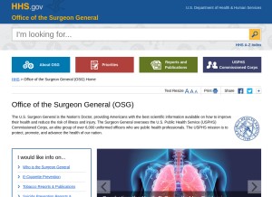 How surgeongeneral.gov looks like on a tablet such as an iPad.
