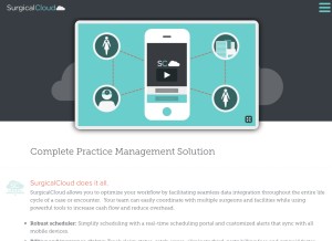 How surgicalcpm.com looks like on a tablet such as an iPad.