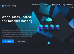How surpasshosting.com looks like on a tablet such as an iPad.