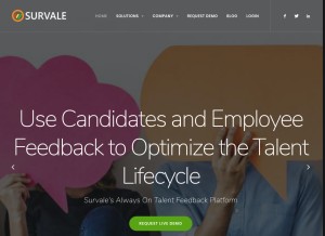 How survale.com looks like on a tablet such as an iPad.