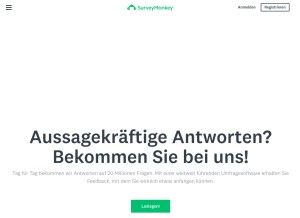 How surveymonkey.de looks like on a tablet such as an iPad.