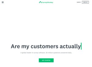 How surveymonkey.net looks like on a tablet such as an iPad.