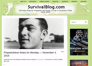How survivalblog.com looks like on a tablet such as an iPad.