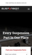 How suspension.com looks like on a mobile device such as an iPhone.