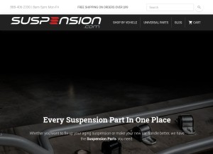 How suspension.com looks like on a tablet such as an iPad.