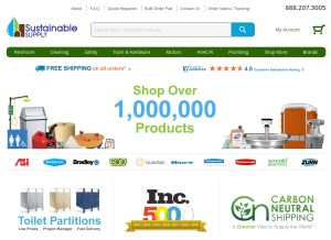 How sustainablesupply.com looks like on a tablet such as an iPad.