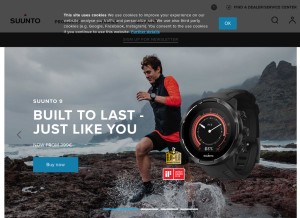 How suunto.com looks like on a tablet such as an iPad.