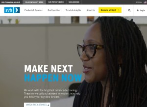 How svb.com looks like on a tablet such as an iPad.