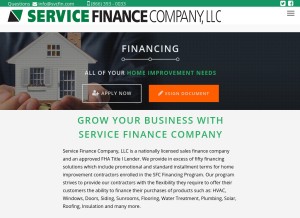 How svcfin.com looks like on a tablet such as an iPad.