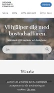 How svenskfast.se looks like on a mobile device such as an iPhone.