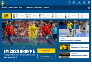 How svenskfotboll.se looks like on a tablet such as an iPad.