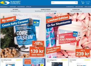 How svensktkosttillskott.se looks like on a tablet such as an iPad.