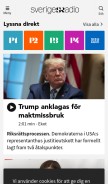 How sverigesradio.se looks like on a mobile device such as an iPhone.