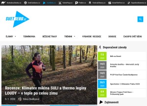 How svetbehu.cz looks like on a tablet such as an iPad.