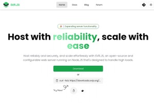How svrjs.org looks like on a tablet such as an iPad.