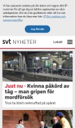 How svt.se looks like on a mobile device such as an iPhone.