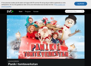 How svtplay.se looks like on a tablet such as an iPad.