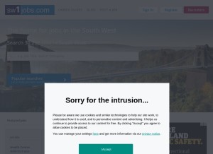 How sw1jobs.com looks like on a tablet such as an iPad.