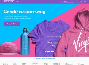 How swag.com looks like on a tablet such as an iPad.