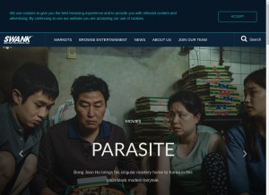 How swank.com looks like on a tablet such as an iPad.